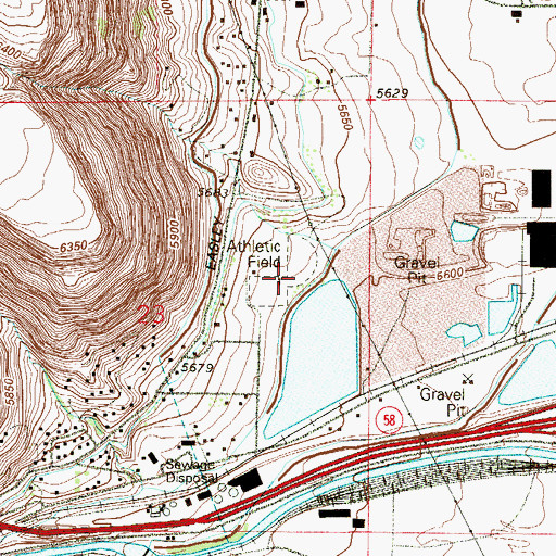 Topographic Map of Tony Grampas Memorial Sports Complex, CO