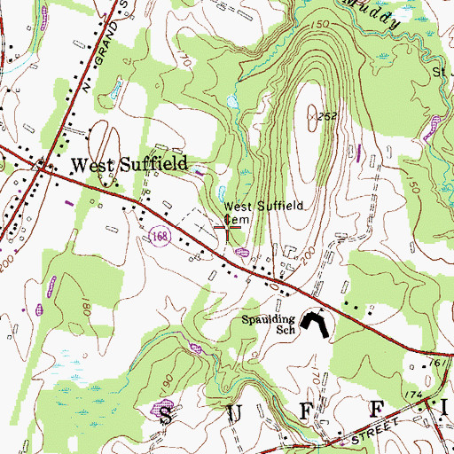 Topographic Map of West Suffield, CT