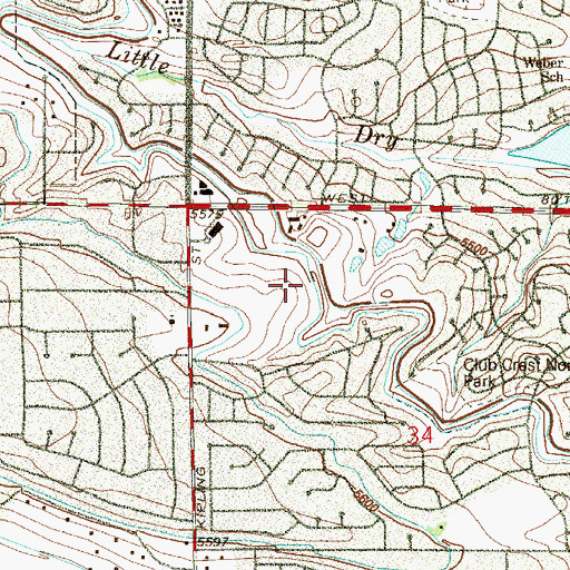 Topographic Map of Two Ponds National Wildlife Refuge, CO