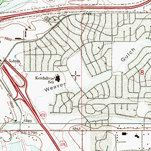 Topographic Map of Weaver Creek Park, CO