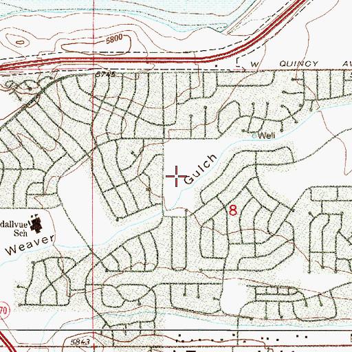 Topographic Map of Weaver Hollow Park, CO