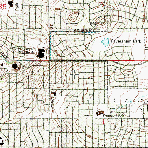 Topographic Map of Lamar Heights, CO