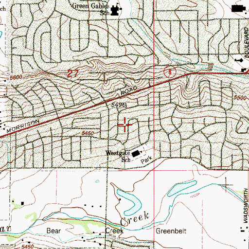 Topographic Map of Westgate, CO