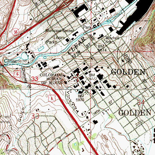Topographic Map of Arthur Lakes Library, CO