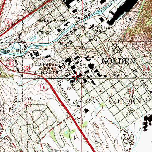 Topographic Map of Berthoud Hall, CO