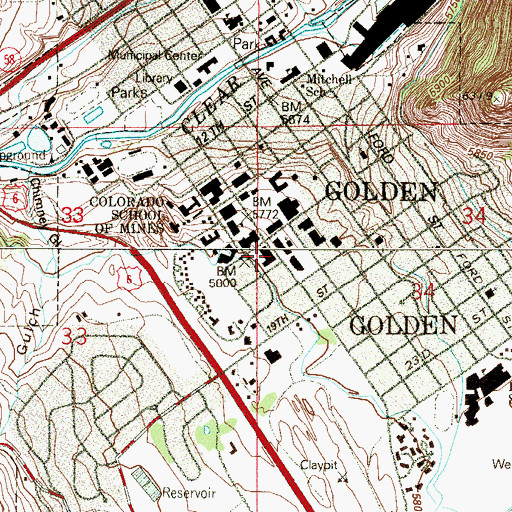 Topographic Map of Brown Building, CO