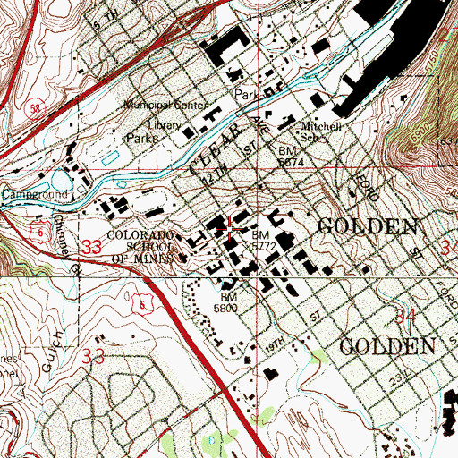Topographic Map of Chauvenet Hall, CO