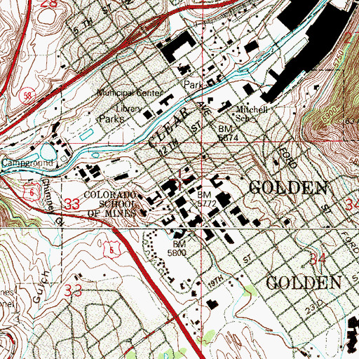 Topographic Map of Coolbaugh Hall, CO