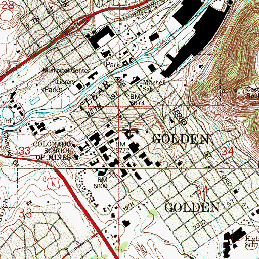 Topographic Map of Engineering Hall, CO