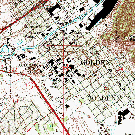 Topographic Map of Green Center, CO