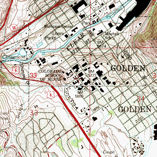 Topographic Map of Guggenheim Hall, CO