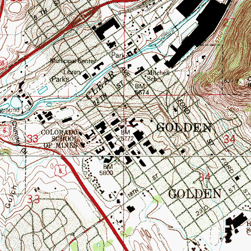 Topographic Map of Hill Hall, CO