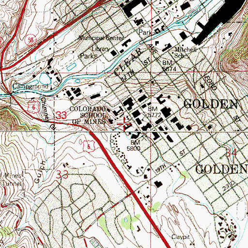 Topographic Map of Morgan Residence Hall, CO