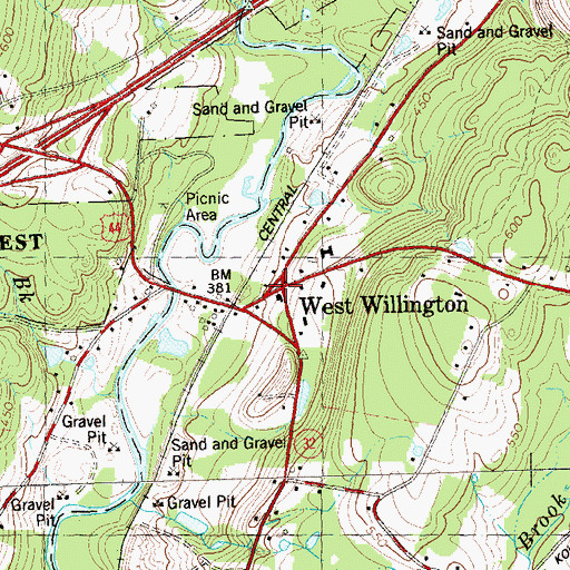 Topographic Map of West Willington, CT