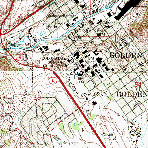 Topographic Map of Randall Residence Hall, CO