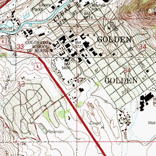 Topographic Map of Weaver Towers, CO