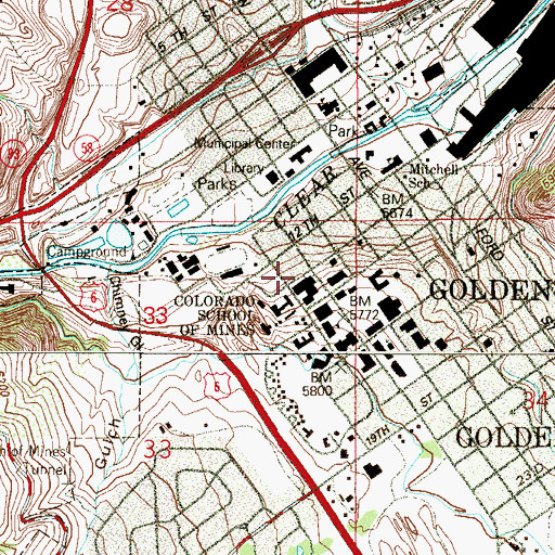 Topographic Map of Brooks Field, CO