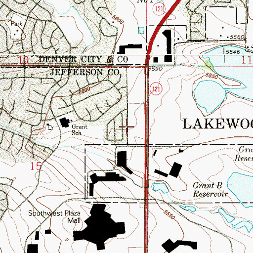 Topographic Map of Cody Street Park, CO