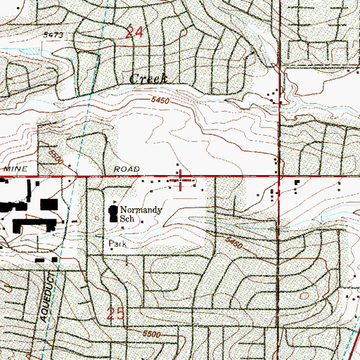 Topographic Map of Columbine Baptist Church, CO