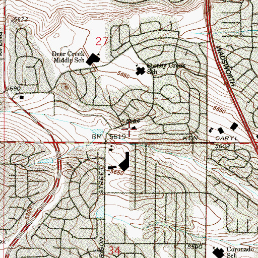 Topographic Map of Fellowship Church, CO