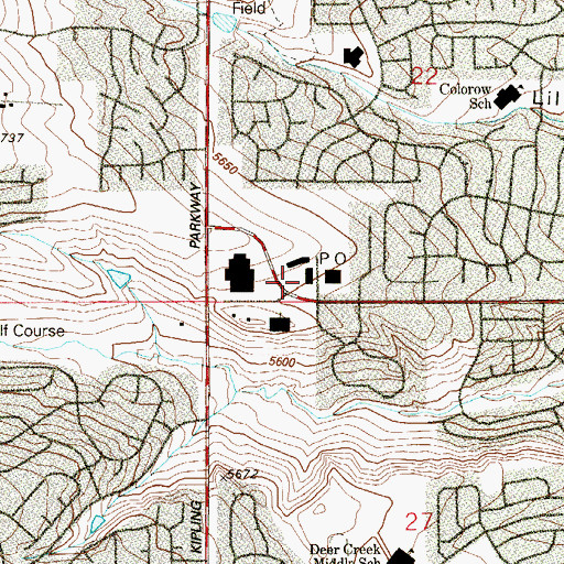 Topographic Map of Foothills Fellowship Baptist Church, CO