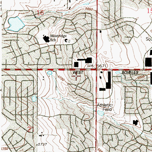 Topographic Map of Light of the World Catholic Church, CO
