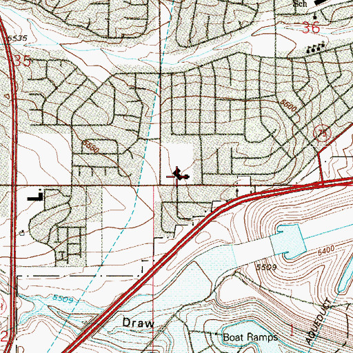 Topographic Map of Saint Gregory's Episcopal Church, CO