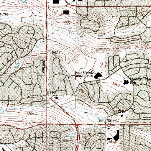 Topographic Map of Christensen Meadows Park, CO