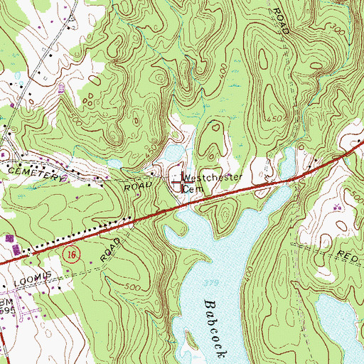 Topographic Map of Westchester Cemetery, CT