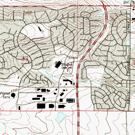 Topographic Map of Ken Caryl Ranch Community Park, CO