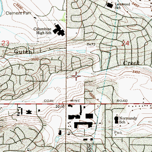 Topographic Map of Weaver Park, CO