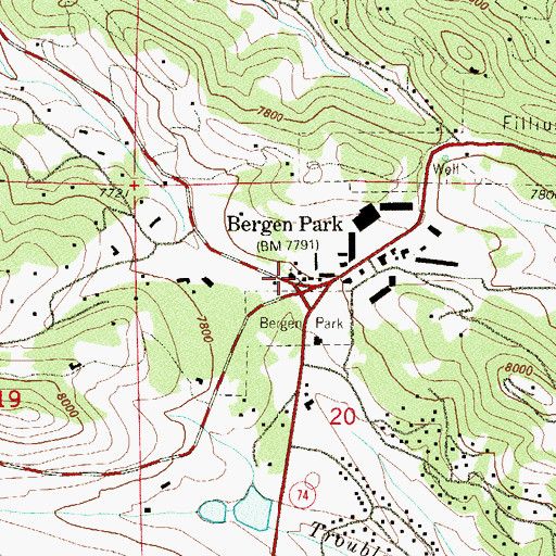 Topographic Map of Bergen Park Evangelical Free Church, CO