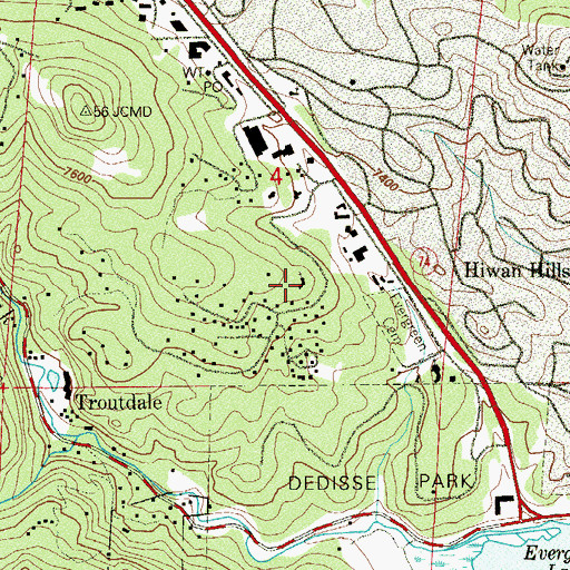 Topographic Map of First Baptist Church, CO