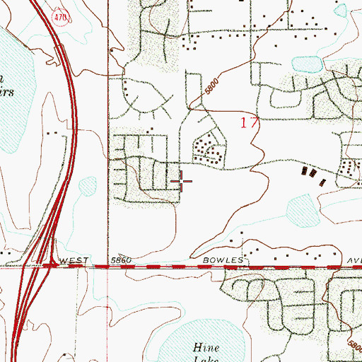 Topographic Map of Mount Carbon Elementary School, CO
