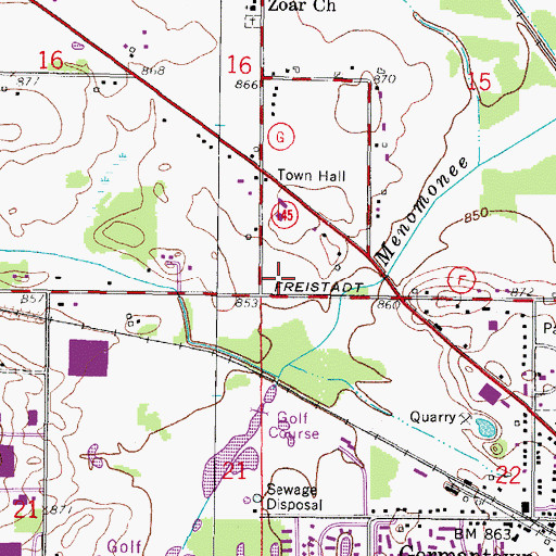 Topographic Map of Little League Park, WI