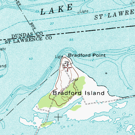 Topographic Map of Bradford Cemetery (historical), NY