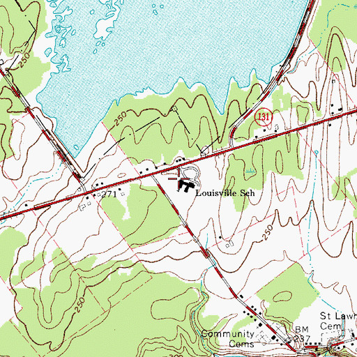 Topographic Map of Louisville Corner, NY