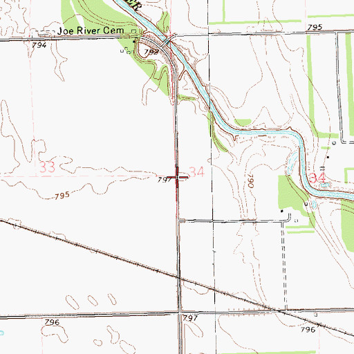 Topographic Map of Joe River School (historical), MN