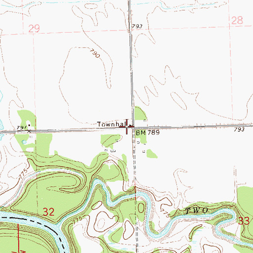 Topographic Map of South Hill School (historical), MN