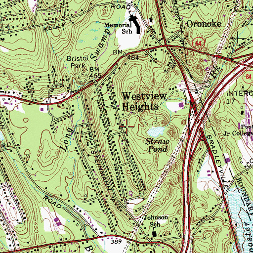 Topographic Map of Westview Heights, CT