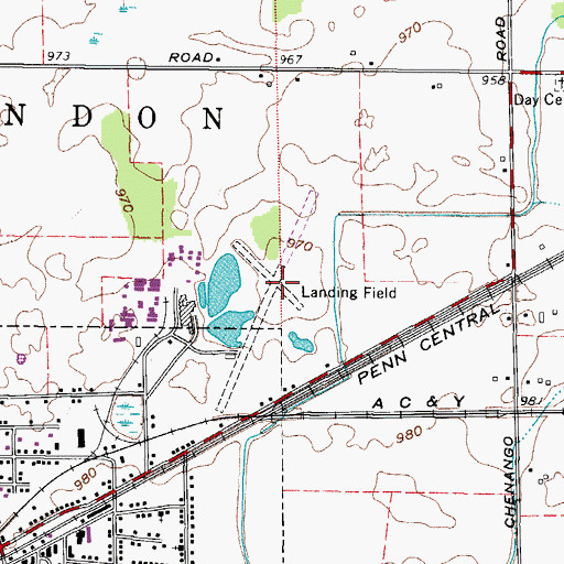 Topographic Map of Biglow Airfield (historical), OH