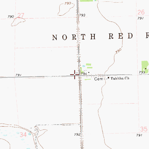 Topographic Map of North Red River School (historical), MN
