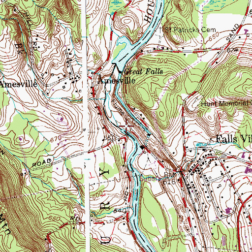Topographic Map of Wetauwanchu Brook, CT