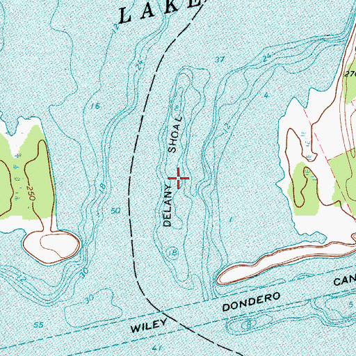 Topographic Map of Delany Island (historical), NY