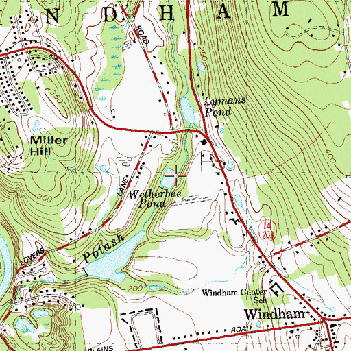 Topographic Map of Wetherbee Pond, CT