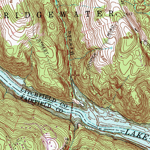Topographic Map of Wewaka Brook, CT