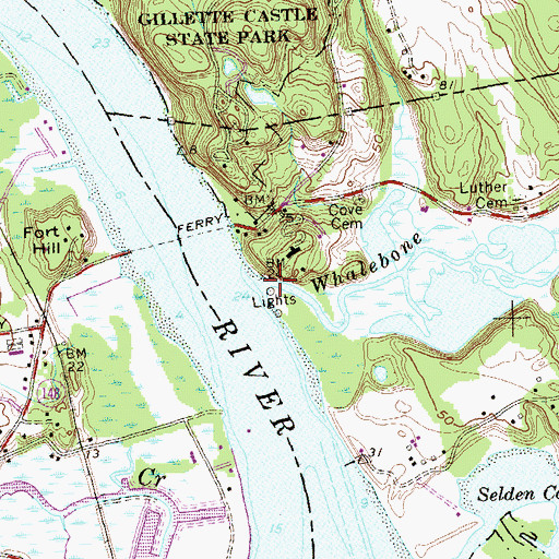 Topographic Map of Whalebone Creek, CT