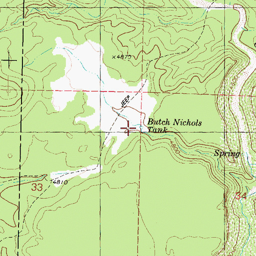 Topographic Map of Butch Nichols Tank, AZ