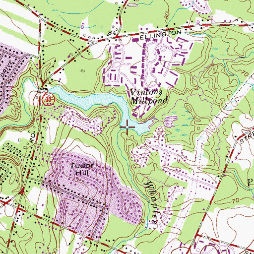 Topographic Map of Whaples Brook, CT