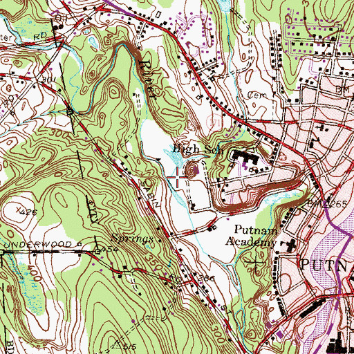 Topographic Map of Wheatons Brook, CT